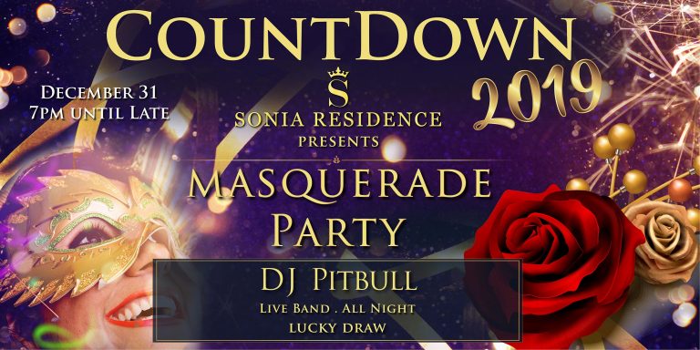 MASQUERADE PARTY @ SONIA RESIDENCE JOMTIEN | Welcome in 2019 !